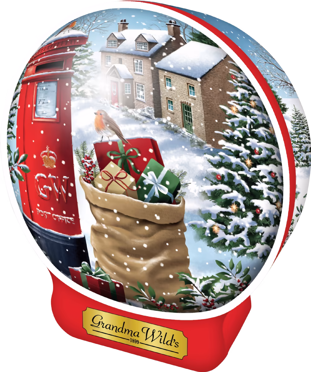 GRANDMA WILD'S All Butter Shortbread in Snow Globe Tin 200g