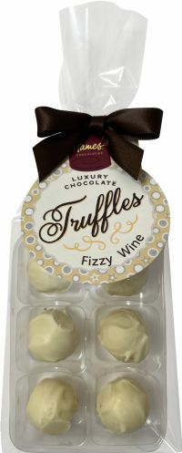 HAMES 6 White Chocolate Truffles - Fizzy Wine 72g