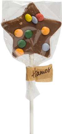 HAMES Milk Chocolate Star Lollipop with Candy Beans 20g