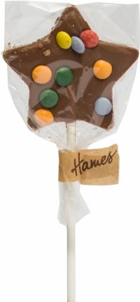 HAMES Milk Chocolate Star Lollipop with Candy Beans 20g