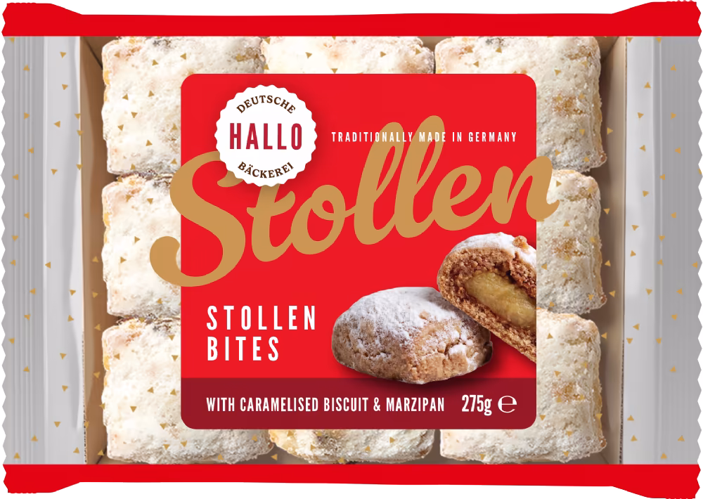 HALLO Stollen Bites with Caramelised Biscuit & Marzipan 275g