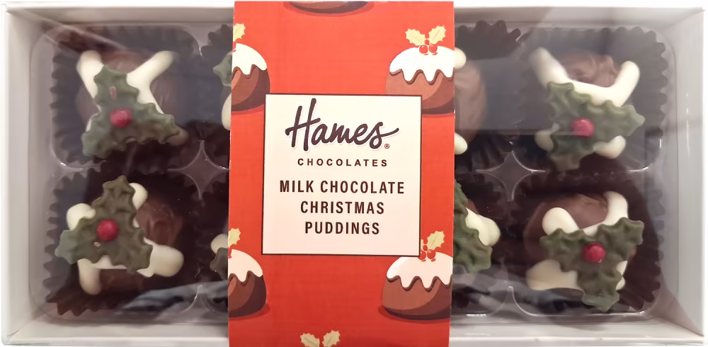 HAMES Milk Chocolate Christmas Puddings 104g