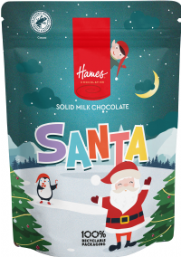 HAMES Solid Milk Chocolate Santa - Pouch 100g