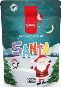 HAMES Solid Milk Chocolate Santa - Pouch 100g