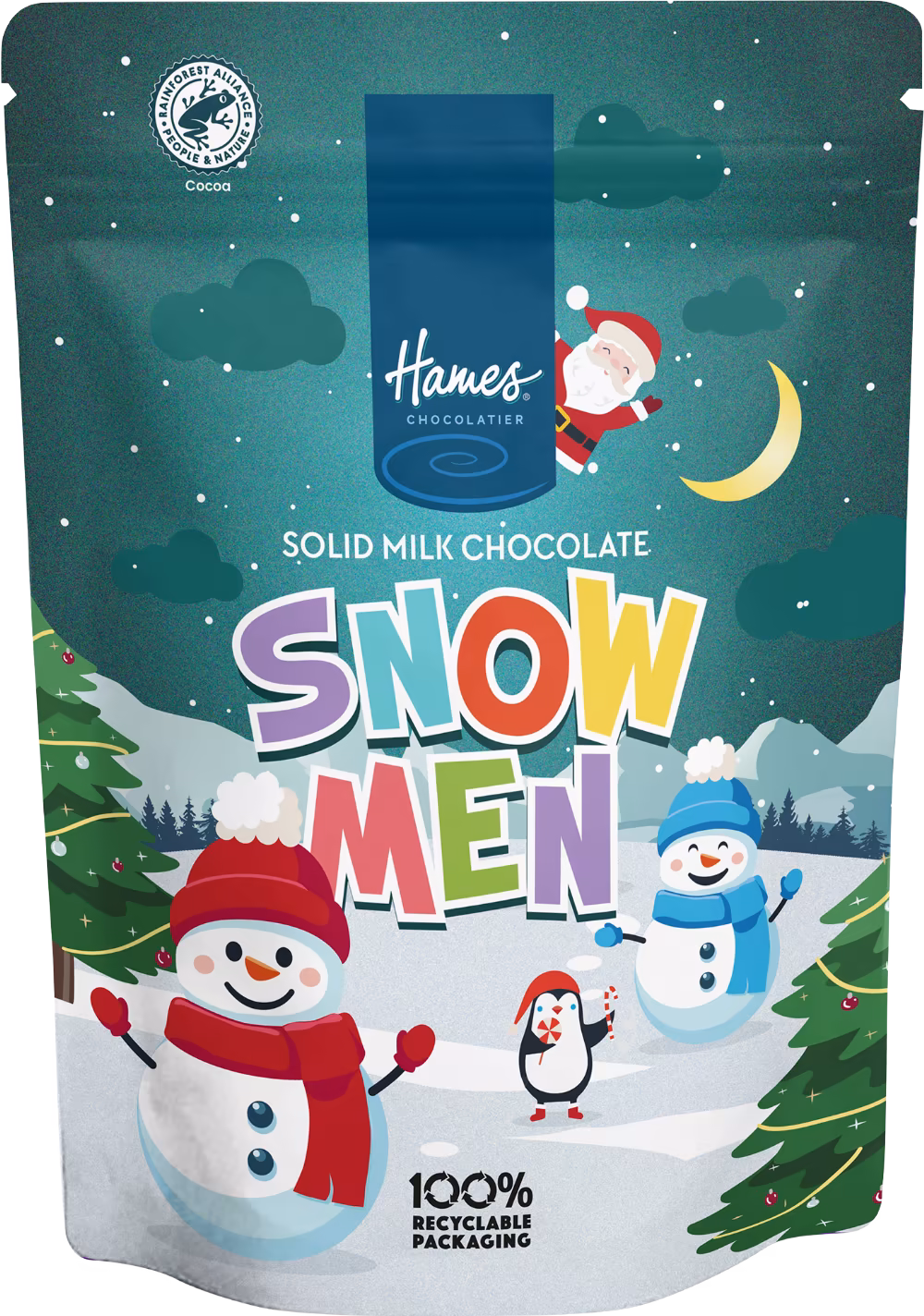 HAMES Solid Milk Chocolate Snowmen - Pouch 100g
