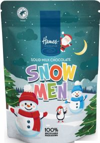 HAMES Solid Milk Chocolate Snowmen - Pouch 100g