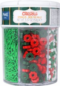 PME CAKE Christmas Sprinkle 6 Cell Shaker - Deck the Halls 158g