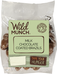 WILD MUNCH Milk Chocolate Coated Brazils 125g