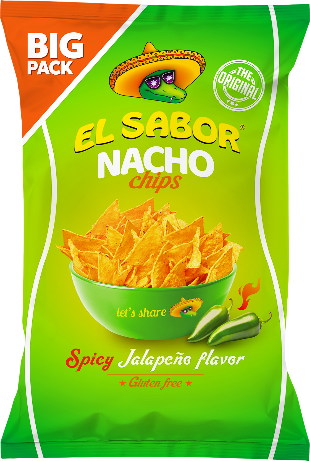 EL SABOR Nacho Chips - Spicy Jalapeno Flavour 180g