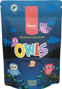 HAMES Solid Milk Chocolate Owls - Pouch 100g