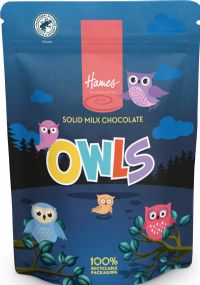 HAMES Solid Milk Chocolate Owls - Pouch 100g