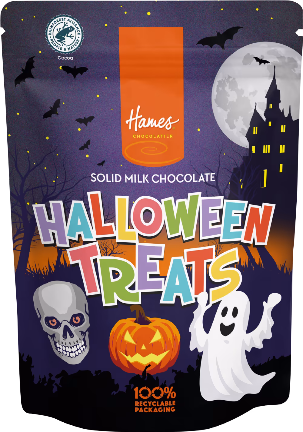 HAMES Solid Milk Chocolate Halloween Treats - Pouch 100g