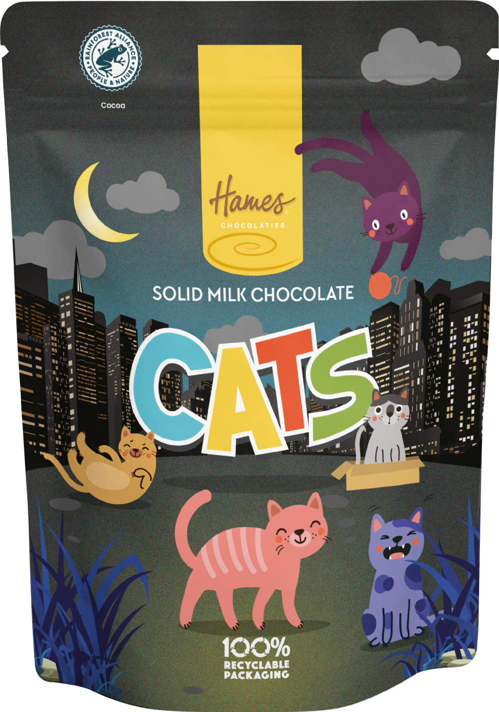 HAMES Solid Milk Chocolate Cats - Pouch 100g