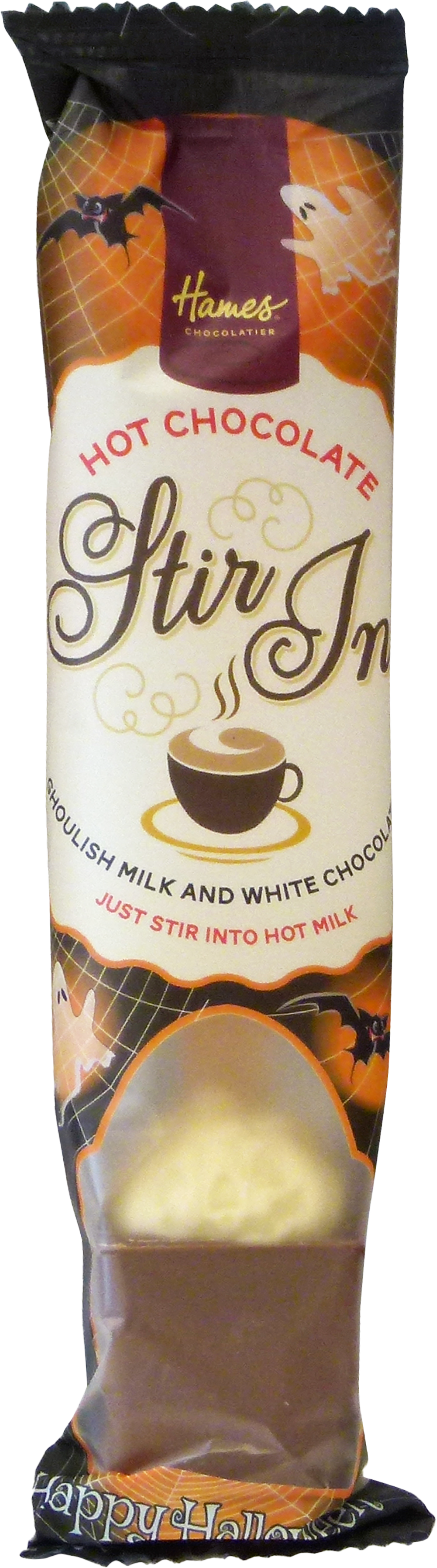 HAMES Stir In Hot Chocolate Spoon - Ghoulish Milk & White Chocolate 38g