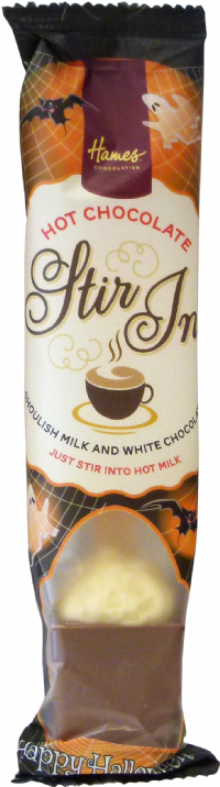 HAMES Stir In Hot Chocolate Spoon - Ghoulish Milk & White Chocolate 38g