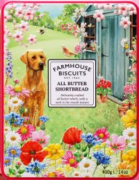 FARMHOUSE BISCUITS All Butter Shortbread in Paws & Petals Tin 400g