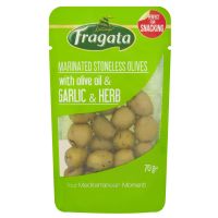 FRAGATA Marinated Stoneless Olives with Olive Oil, Garlic & Herb 70g