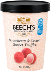 BEECH'S Strawberry & Cream Sorbet Truffles - Tub 100g