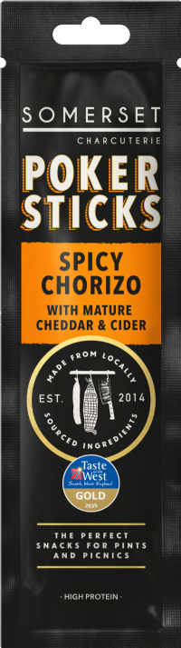 SOMERSET CHARCUTERIE Poker Sticks - Spicy Chorizo with Mature Cheddar & Cider 40g