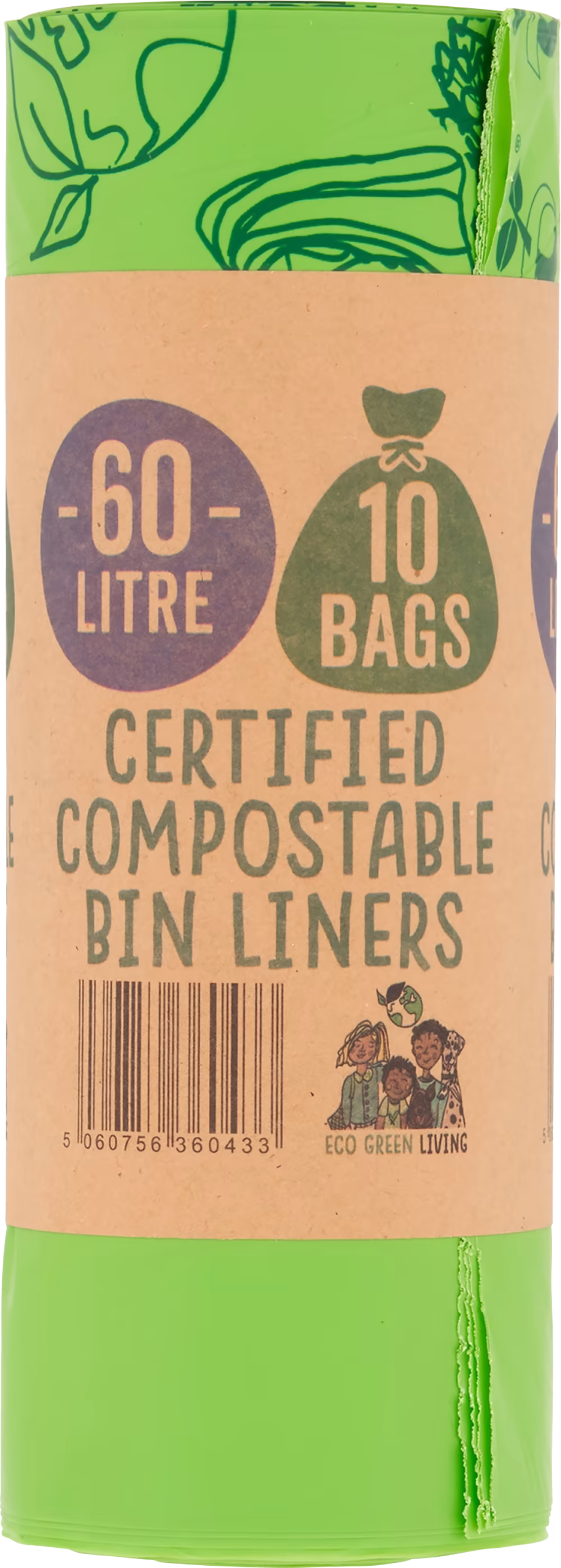 ECO GREEN LIVING Compostable Waste Bags 60L