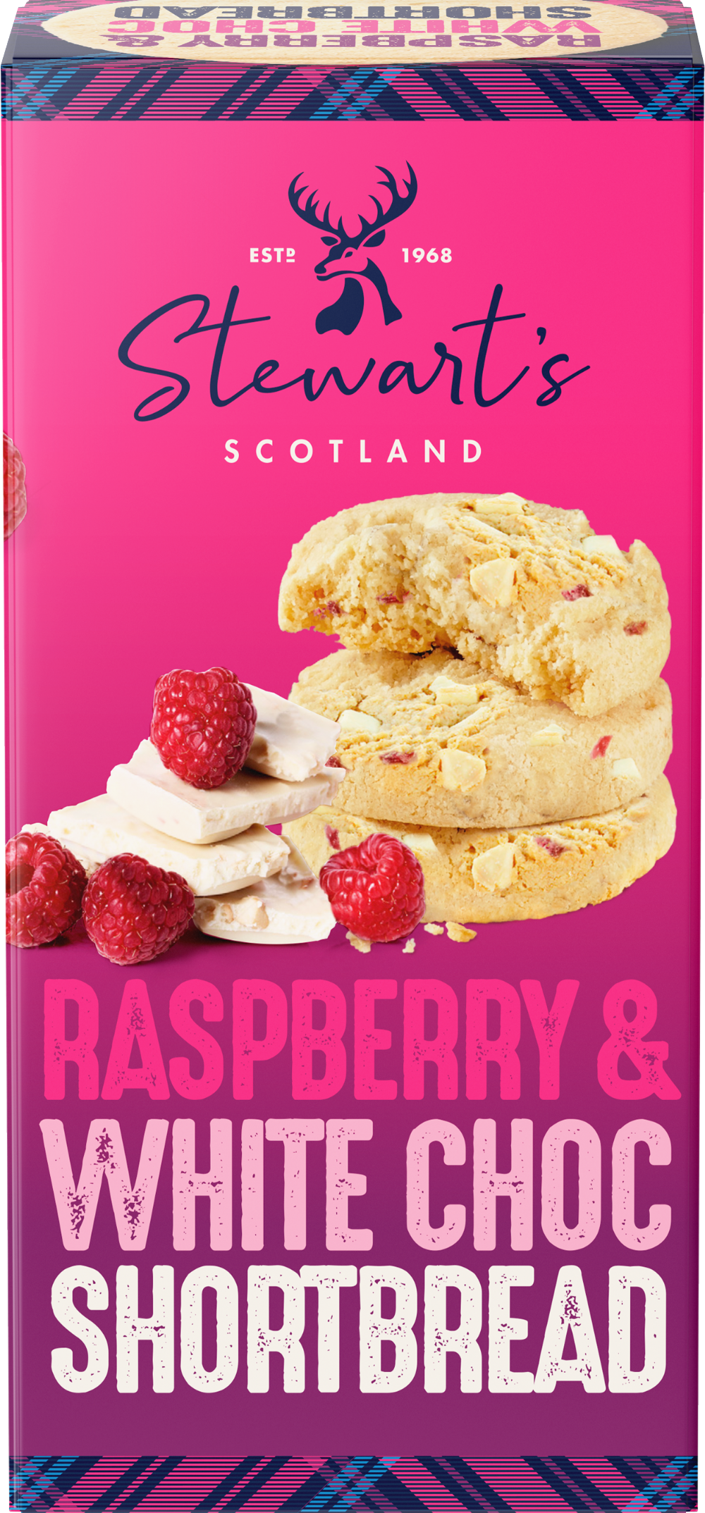 STEWART'S SCOTLAND Raspberry & White Chocolate 160g