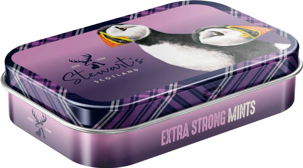 STEWART'S SCOTLAND Posy & Pippa the Puffins Mint Tin 40g