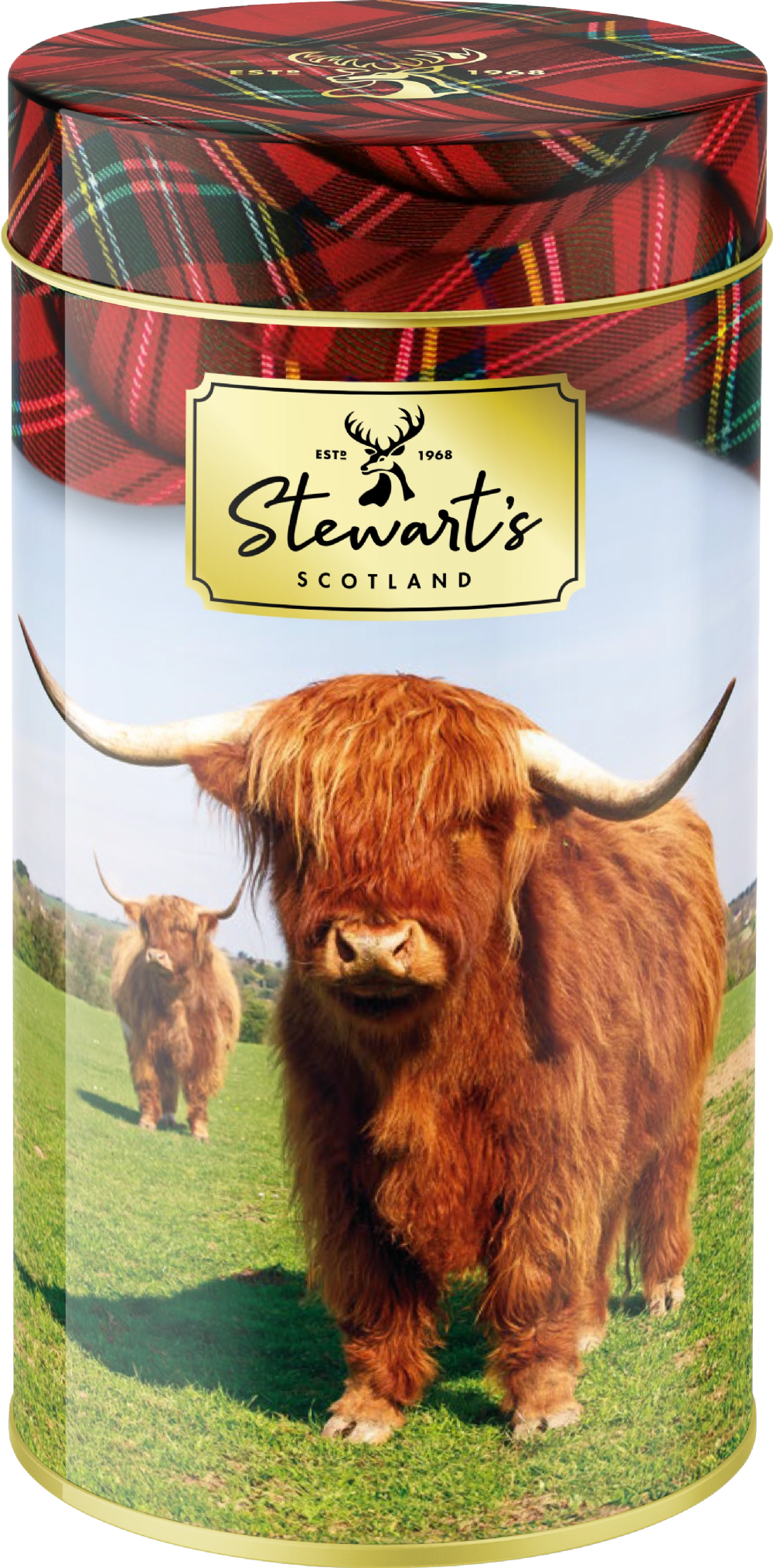 STEWART'S SCOTLAND Highland Cow Shortbread Tube 150g
