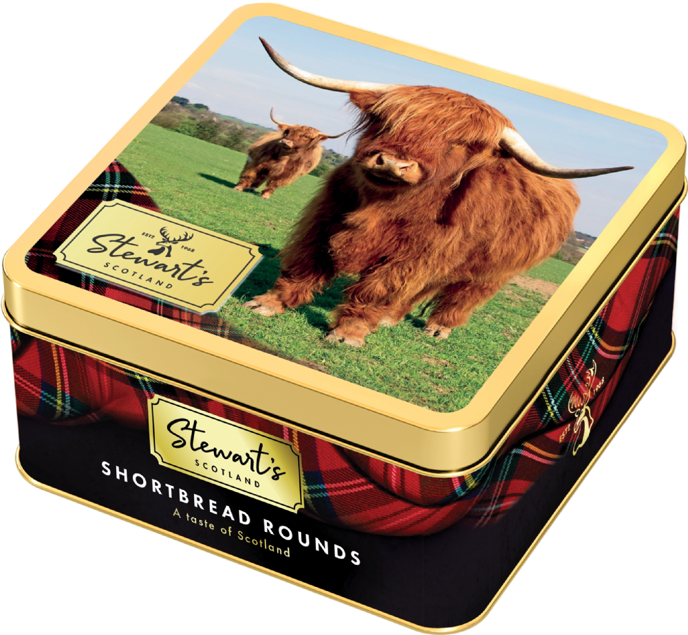 STEWART'S SCOTLAND Highland Cow Shortbread Tin 125g