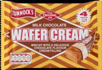 TUNNOCK'S Milk Chocolate Wafer Cream 4 Pack (4x24g)