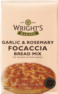 WRIGHT'S BAKING Garlic & Rosemary Focaccia Bread Mix 500g