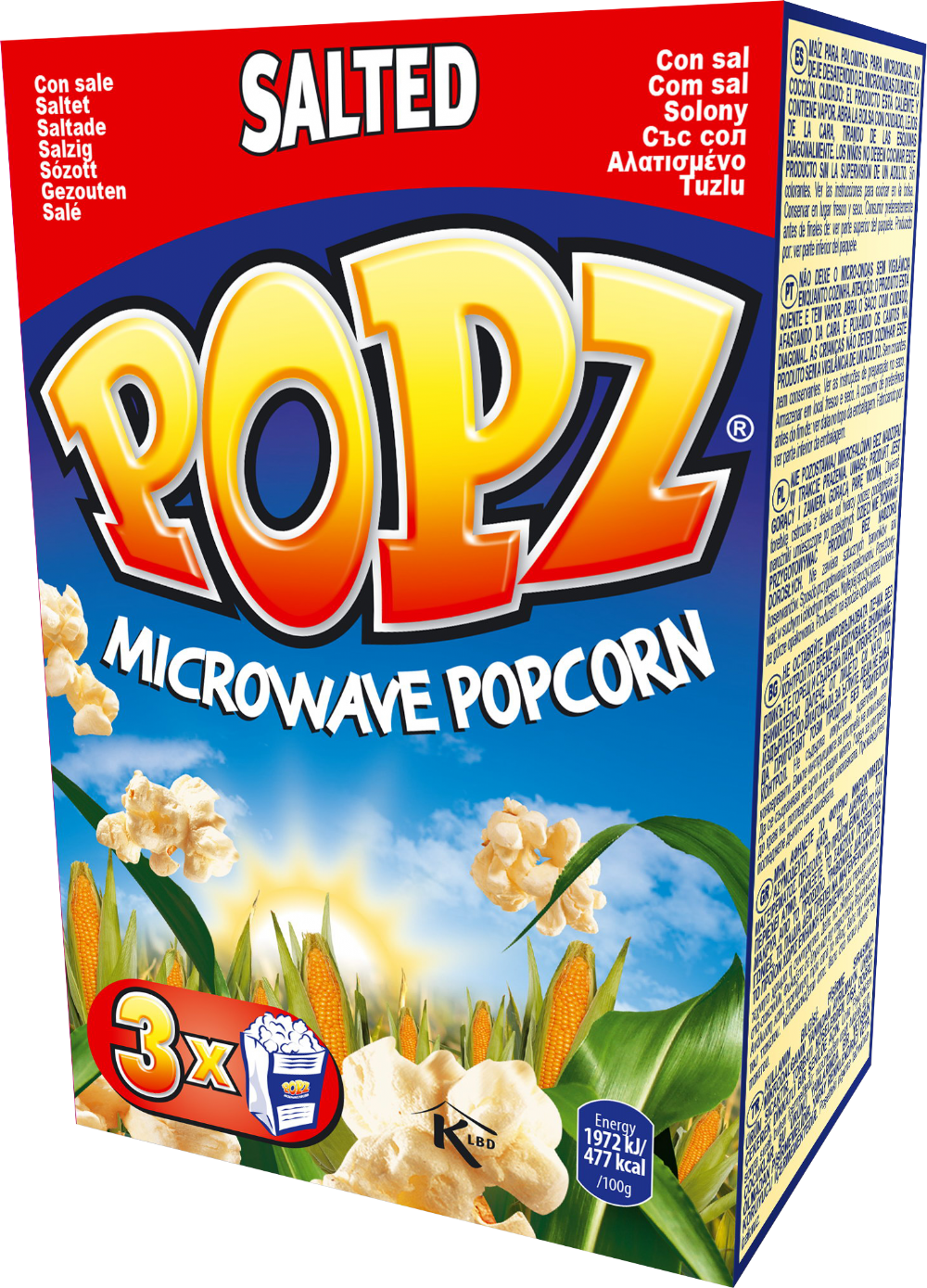 POPZ Microwave Popcorn - Salted (3x90g)