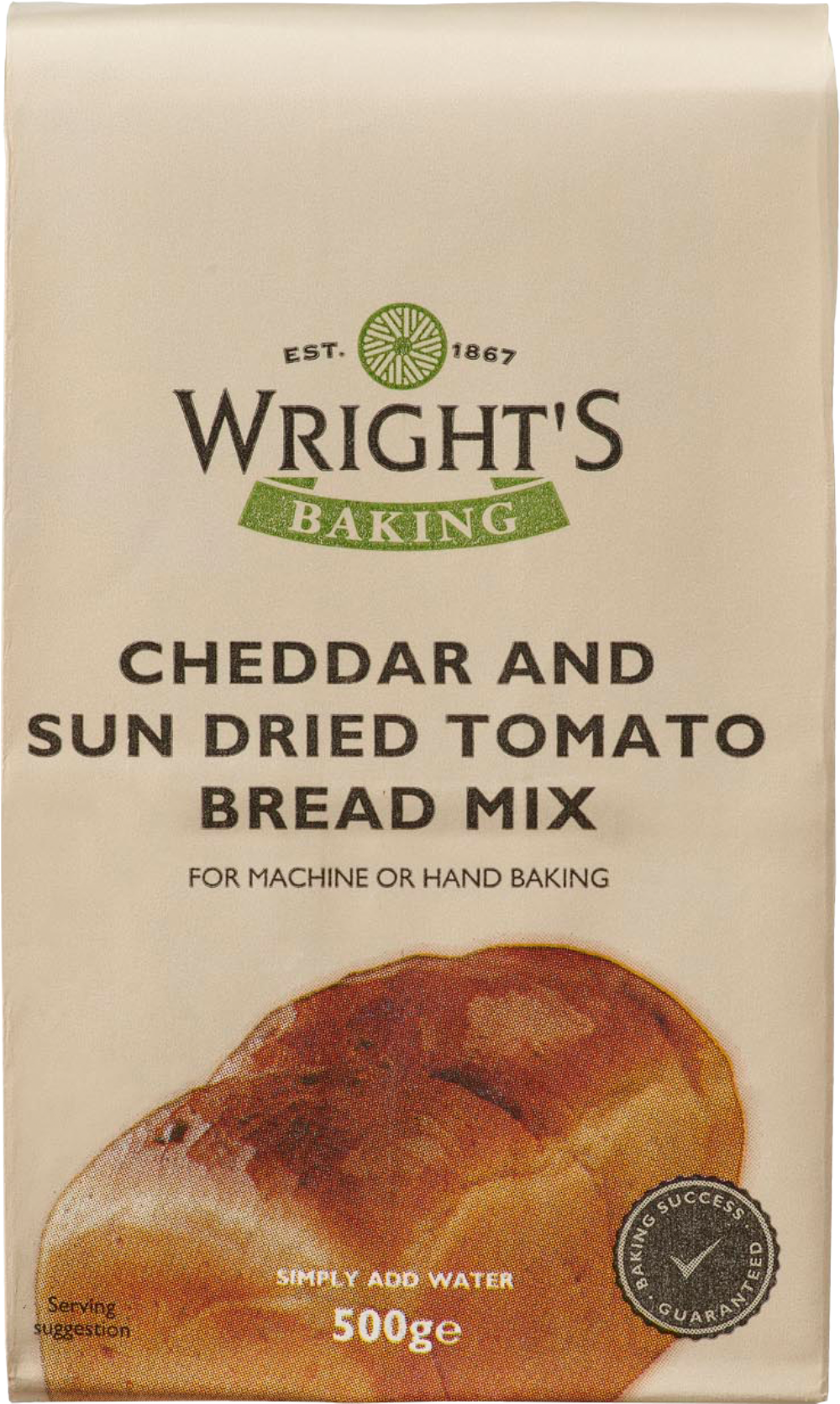 WRIGHT'S BAKING Cheddar & Sun Dried Tomato Bread Mix 500g