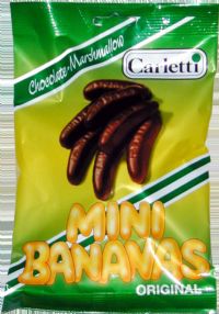 CARLETTI Dark Chocolate Marshmallow Mini Bananas 100g