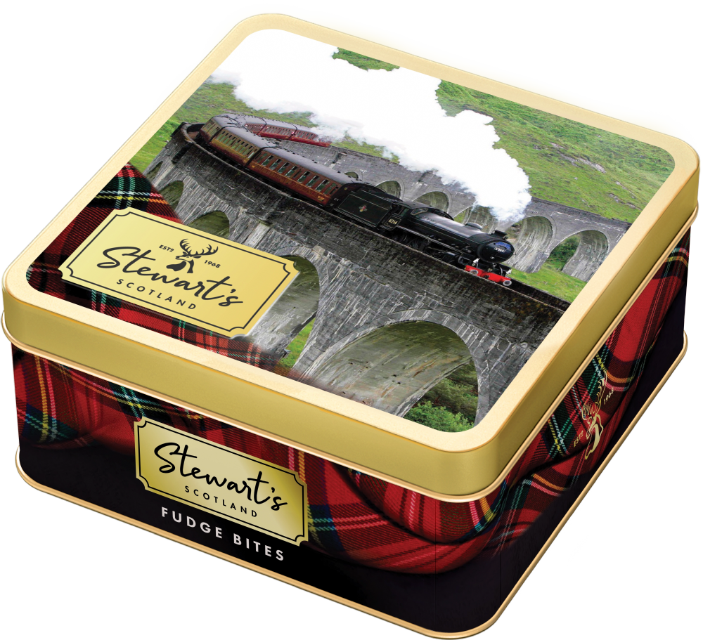 STEWART'S SCOTLAND Glenfinnan Viaduct Fudge Tin 100g