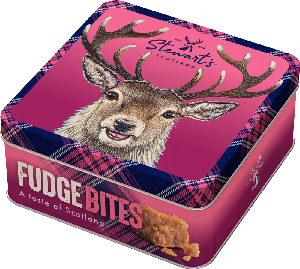 STEWART'S SCOTLAND Highland Stag Fudge Tin 100g