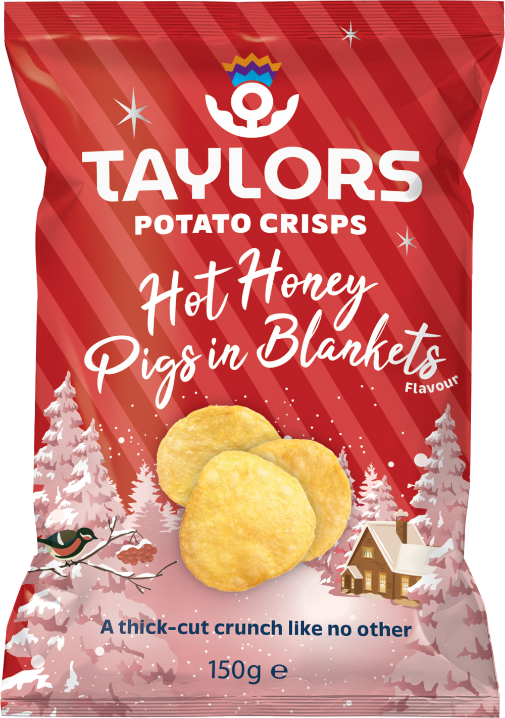 TAYLORS SNACKS Potato Chips - Hot Honey Pigs in Blankets Flavour 150g