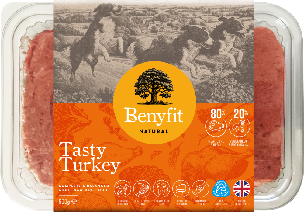 BENYFIT NATURAL Tasty Turkey Complete Raw Dog Food 500g