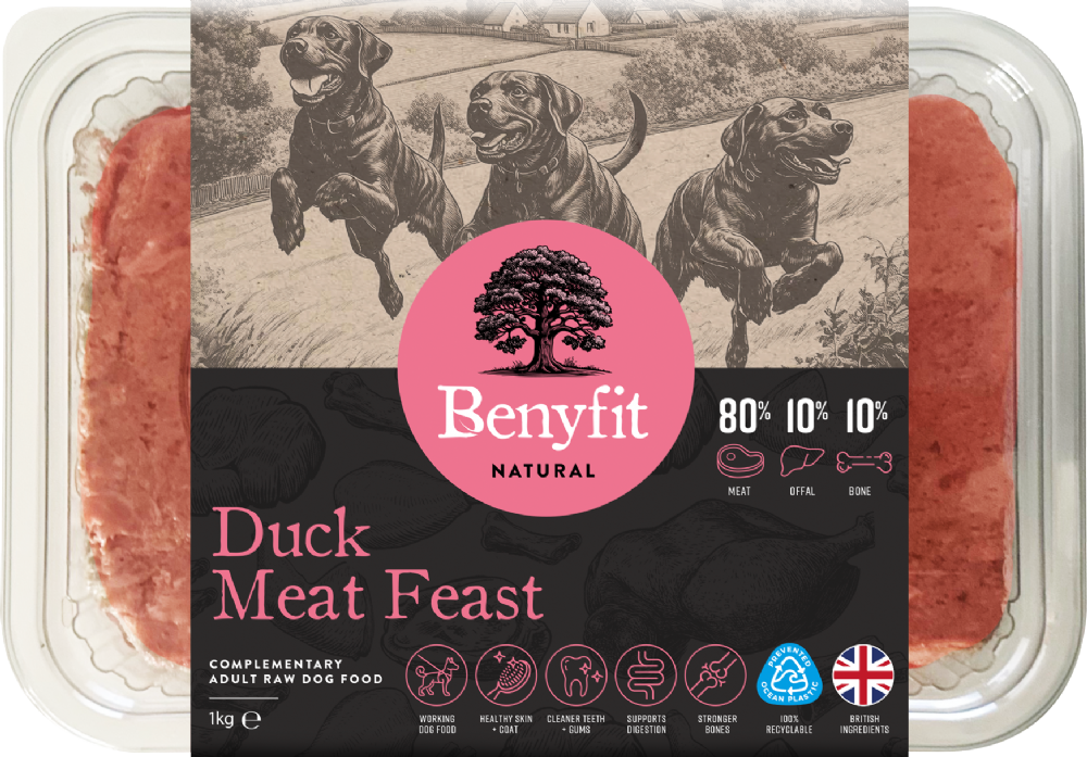 BENYFIT NATURAL Duck Meat Feast 80.10.10 Raw Dog Food 1kg
