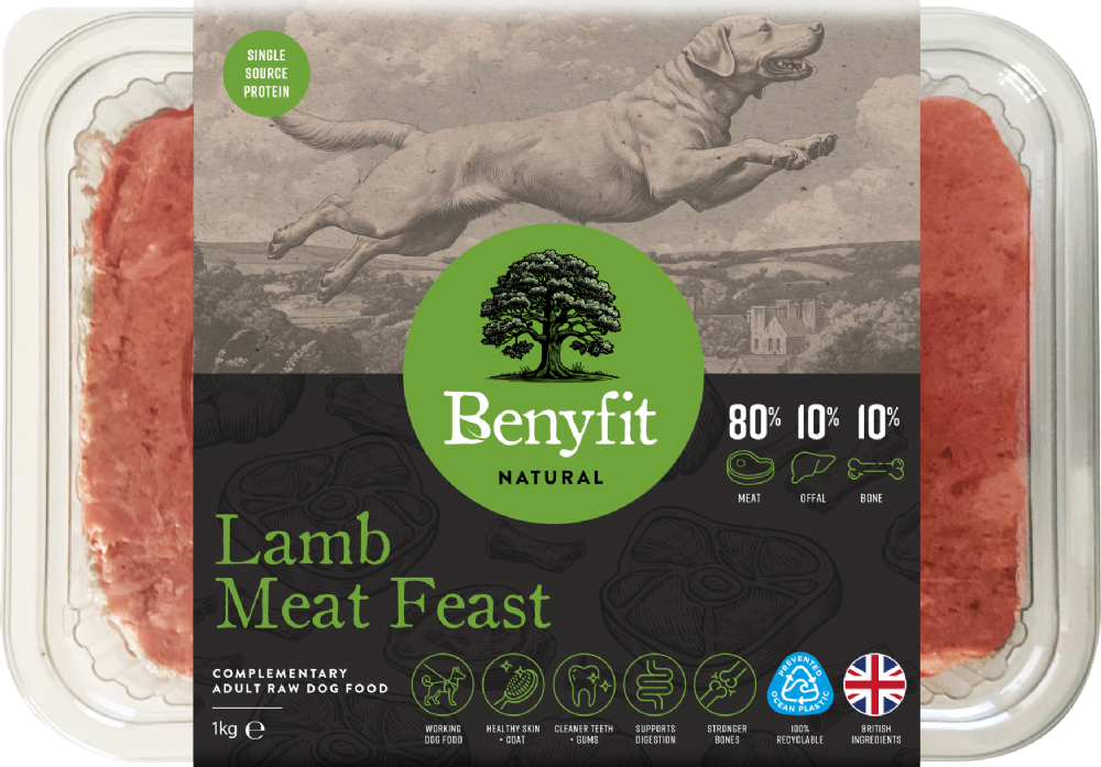 BENYFIT NATURAL Lamb Meat Feast 80.10.10 Raw Dog Food 1kg
