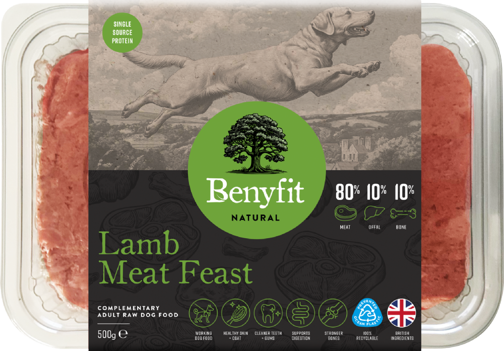 BENYFIT NATURAL Lamb Meat Feast 80.10.10 Raw Dog Food 500g