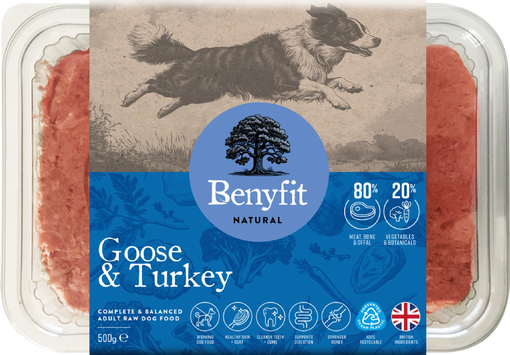 BENYFIT NATURAL Goose & Turkey Complete Raw Dog Food 500g