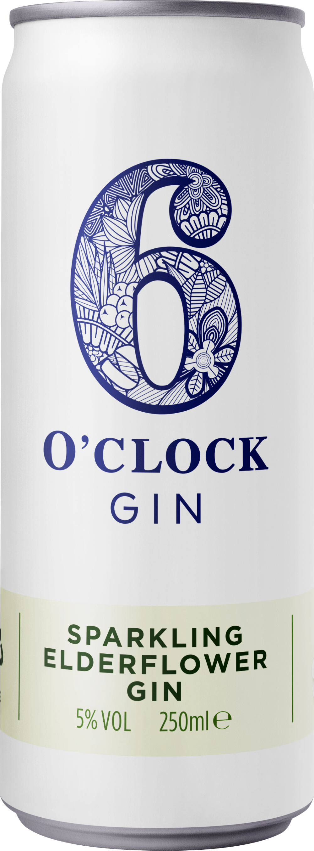6 O'CLOCK Elderflower Gin & Soda - Can 5% ABV 250ml