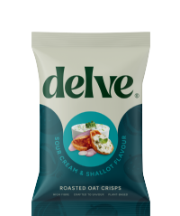 DELVE Sour Cream & Shallot Flavour Roasted Oat Crisps 40g