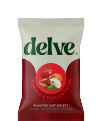 DELVE Tomato & Tuscan Herbs Roasted Oat Crisps 40g