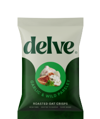 DELVE Garlic & Wild Parsley Roasted Oat Crisps 40g