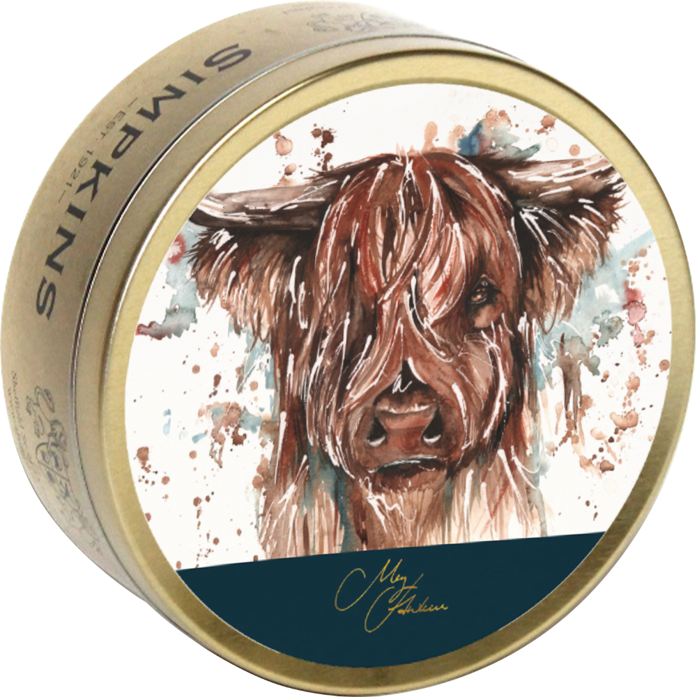 SIMPKINS Mixed Fruit Drops - Meg Hawkins Highland Cow Tin 175g