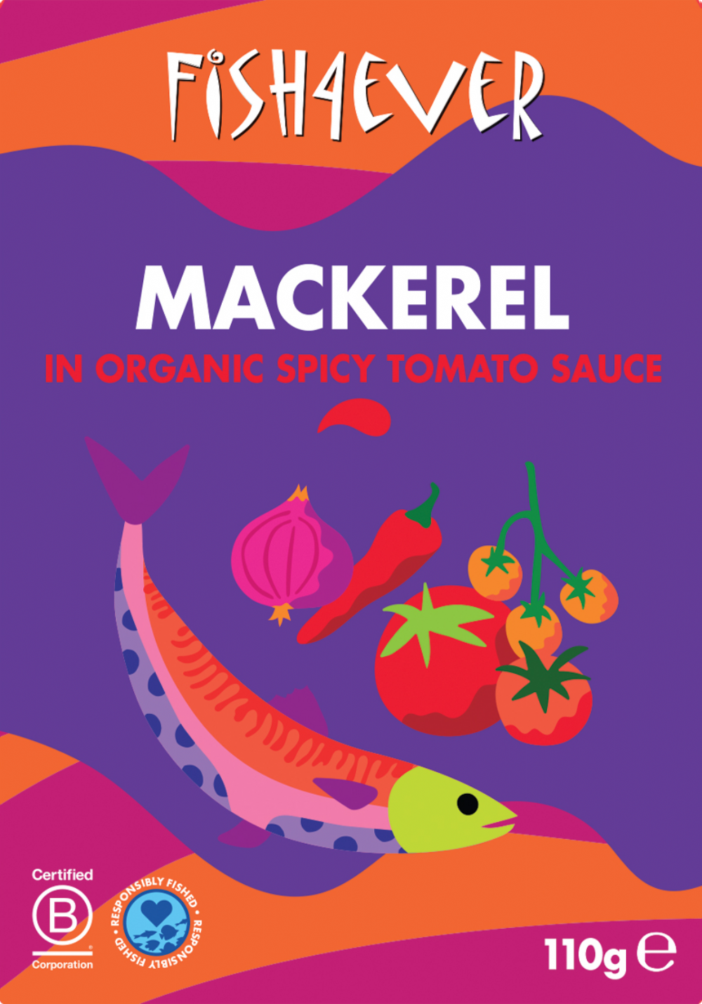 FISH 4 EVER Mackerel in Organic Spicy Tomato Sauce 110g