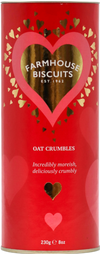 FARMHOUSE BISCUITS Oat Crumble Biscuits in Heart Tube 230g