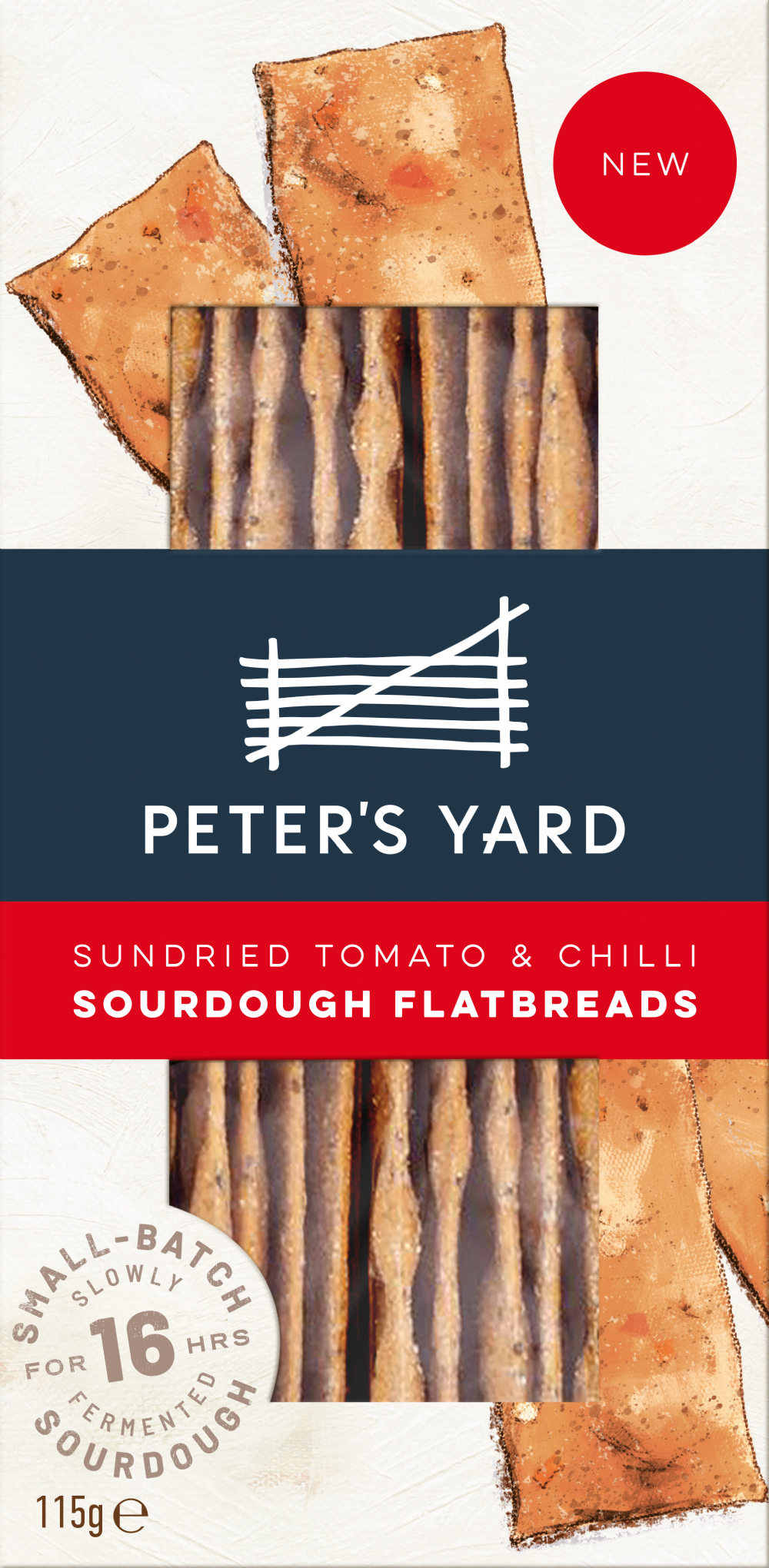 PETER'S YARD Sundried Tomato & Chilli Sourdough Flatbreads 115g