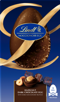 LINDT Hazelnut Dark Chocolate Egg with Noccionoir Truffles 245g
